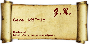 Gere Móric névjegykártya